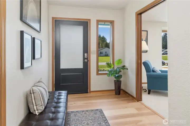 Large entry area with coat storage