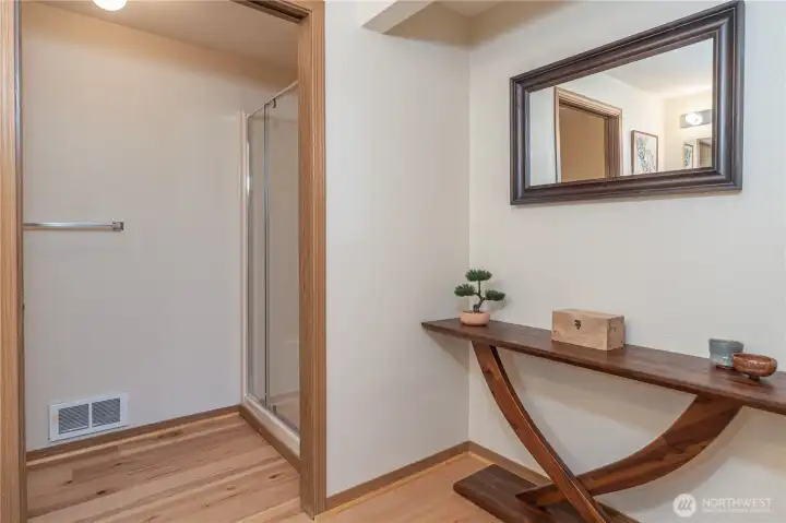 Primary bath with shower.