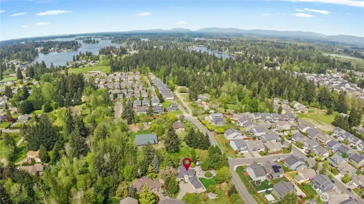 This shows how close you are to all the fun Lake Tapps has to offer!   Yet you are so close to hway 410 without going on the major roads!