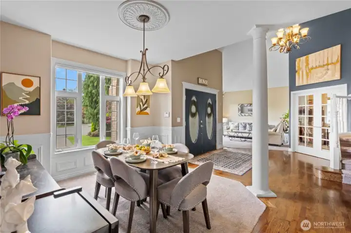 Formal dining room with ample space to entertain