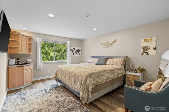 This is a bonus room.  Could be a great playroom, additional room for guests (an armoire could be added) or just additional flex space