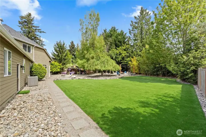 A look to the size of your private back yard!  Designed to be low maintenance