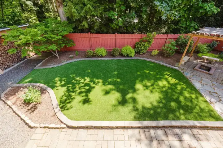 Look over your peaceful, low maintenance, turf backyard. Look over your peaceful, low maintenance, turf backyard.