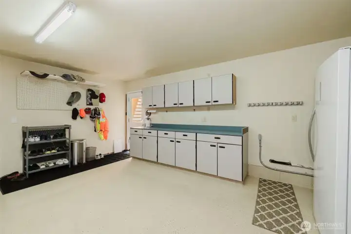 Garage with work space. Garage with work space.
