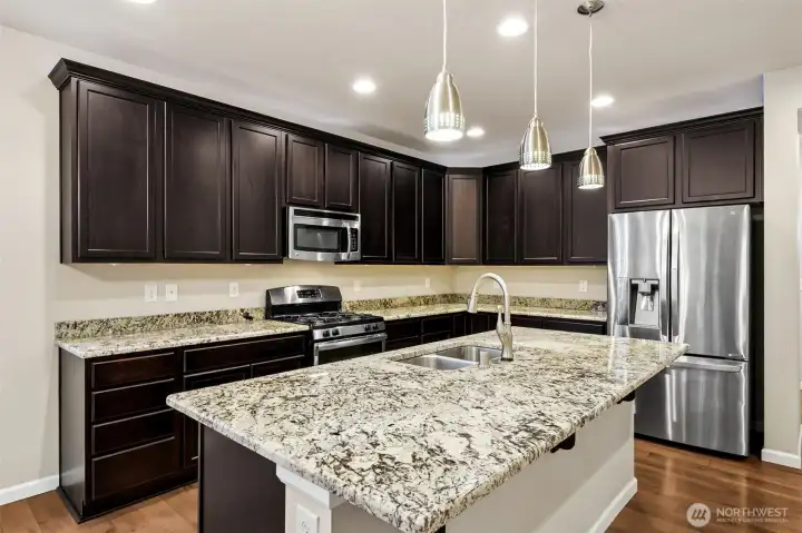 Gourmet kitchen with granite countertops Gourmet kitchen with granite countertops