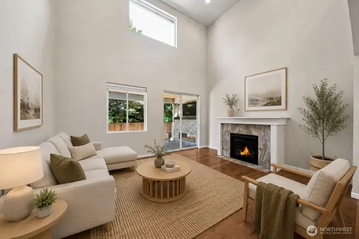 Virtually staged living room Virtually staged living room