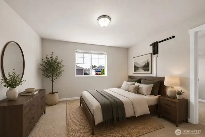 Virtually staged guest bedroom Virtually staged guest bedroom