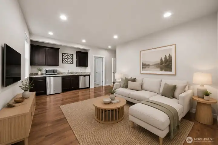 Virtually staged ADU/MIL family room Virtually staged ADU/MIL family room