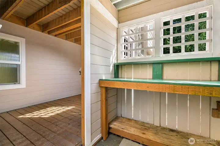 Don't miss this little hidden area under the front porch!