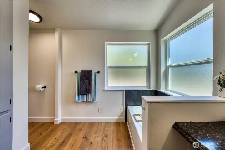 Separate tub and shower