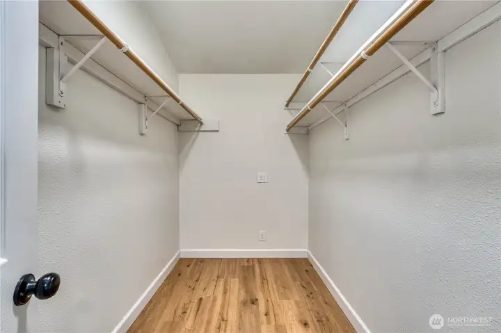 Spacious walk in closet
