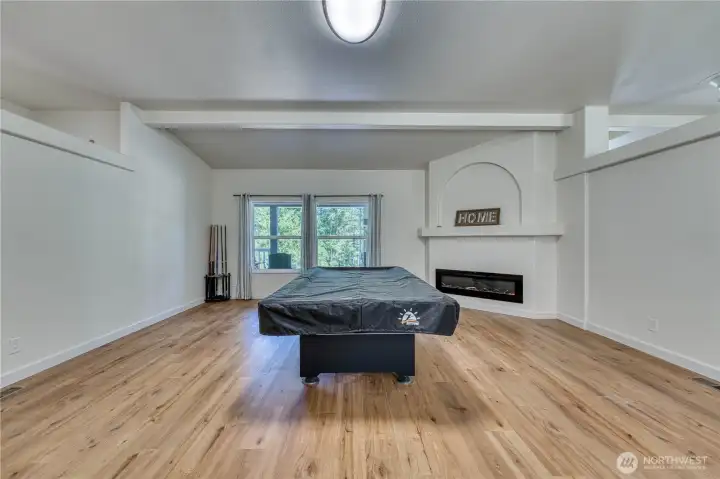 Features a fireplace, a view to the front porch