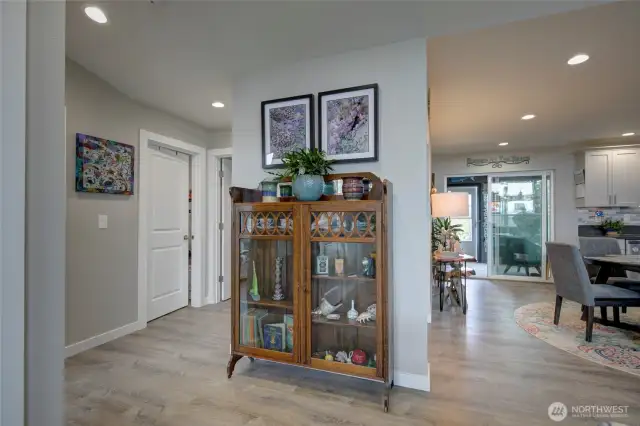 Moving back towards the front door, we can go down the hallway to see the rest of the home.