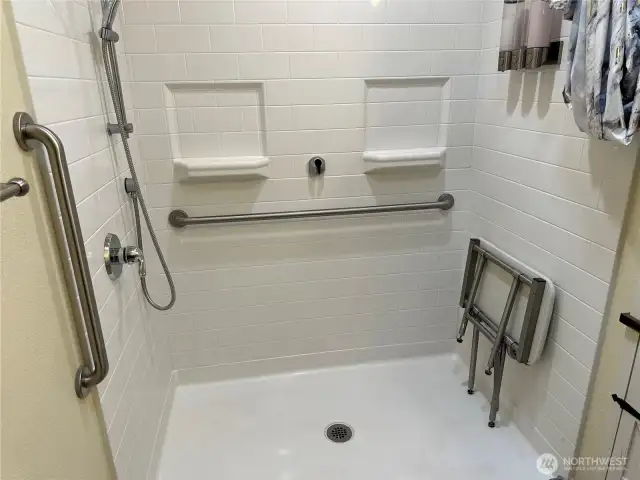 Primary bath shower seat up
