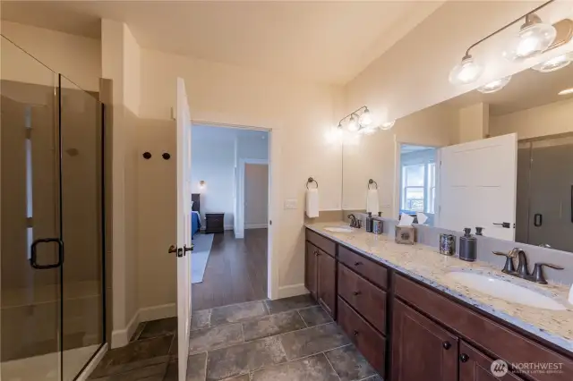 Primary spa like bathroom