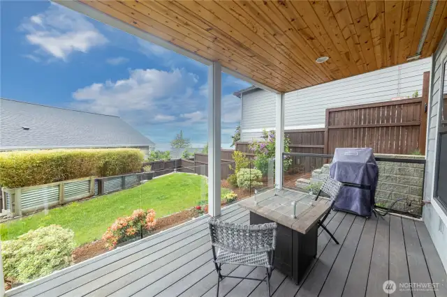 Downstairs Covered deck showing the view!