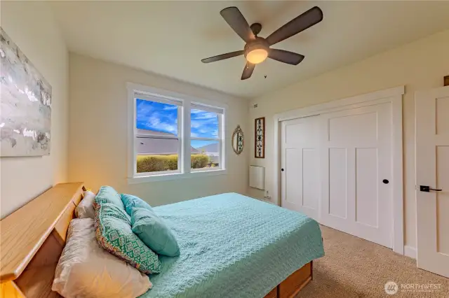 Large closet and view from bedroom