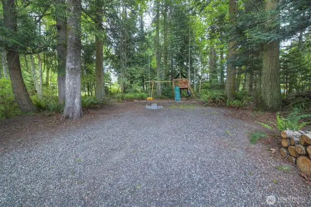Play-set & swing area of upper lot