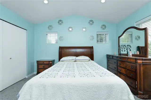 Vaulted ceilings in Primary bedroom