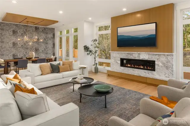 Each space thoughtfully highlighted by custom built designer features
