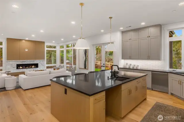 Large eating island open to great room