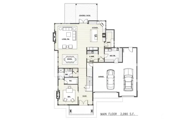 Wide Open Main Floor Design highlighted by extensive use of luxury wide plank engineered hardwood flooring