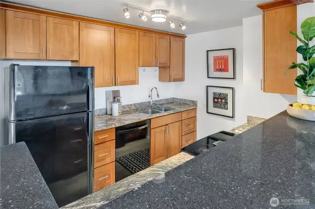 Plenty of storage and counter space here.