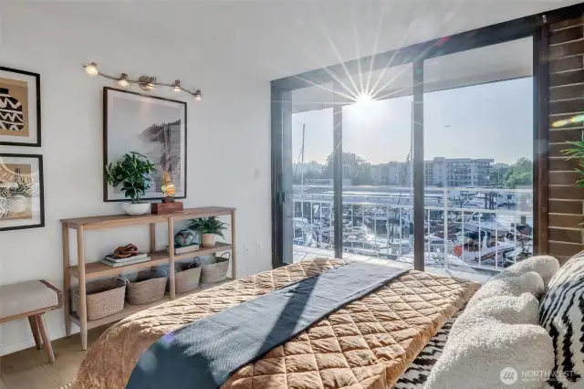 Light and lake views.
