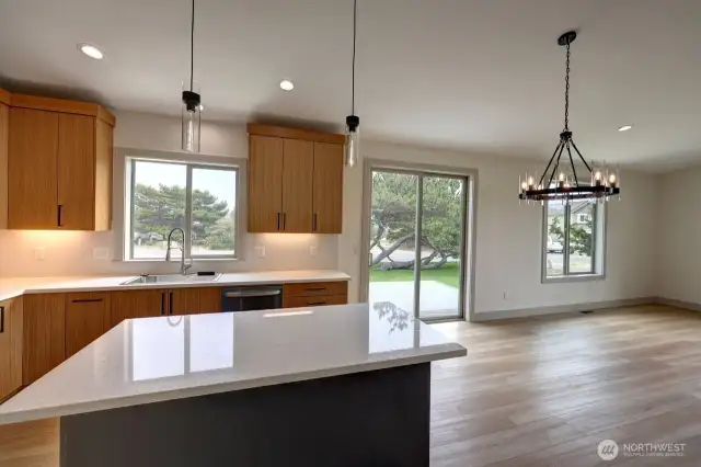 Great room with beautiful lighting