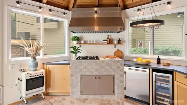 Quality outdoor kitchen / studio.