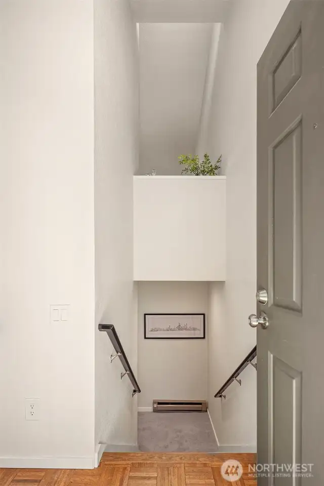 Two bedrooms are downstairs.