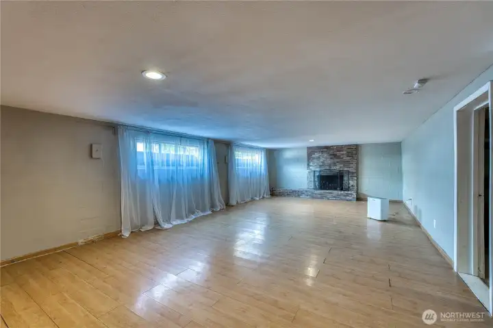 Partially finished room in basement
