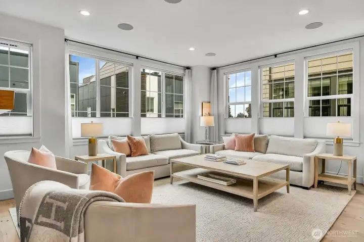 Note the built-in speakers for perfect ambiance while you entertain.