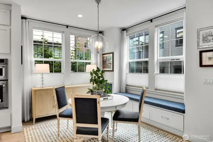 Casual yet sophisticated dining area.