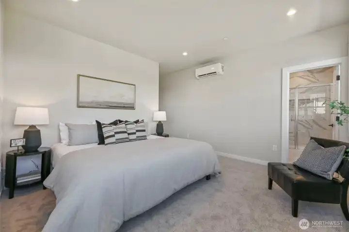 Primary Bedroom. Pictures depict a previously built home similar to the home going to be built on this lot. Floor plans, Elevations, colors, upgrades & materials may be different.