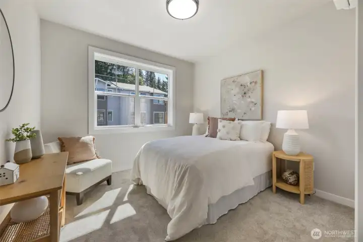 Bedroom 3. Pictures depict a previously built home similar to the home going to be built on this lot. Floor plans, Elevations, colors, upgrades & materials may be different.