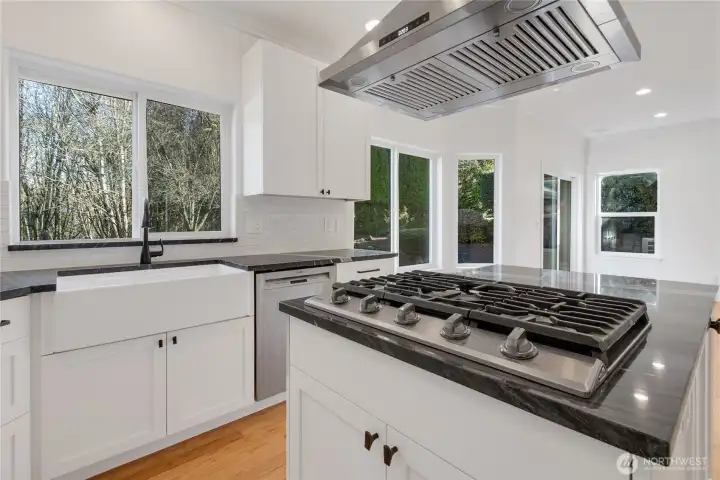 You'll enjoy a deep farm sink and territorial views of the back yard.