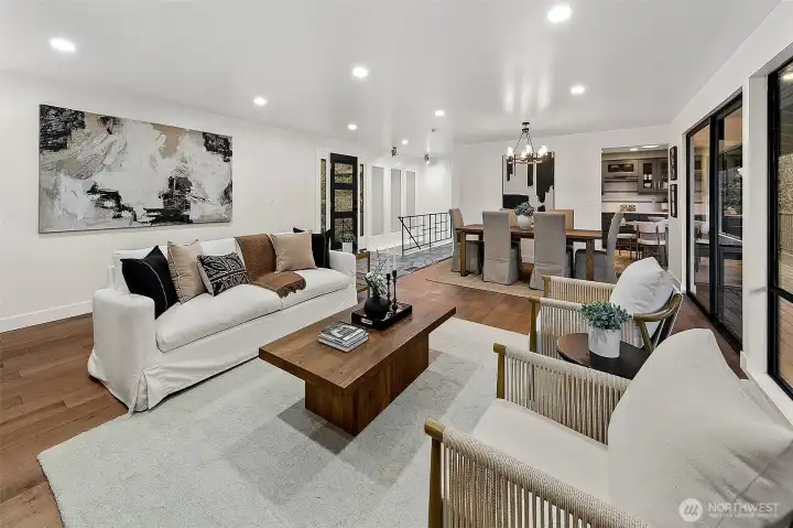 Living room opens up to the dining area for easy entertaining.