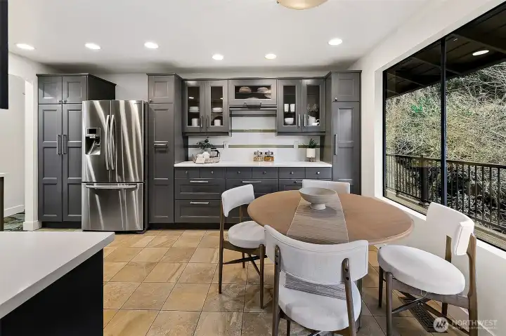Kitchen has enough room for an eating nook