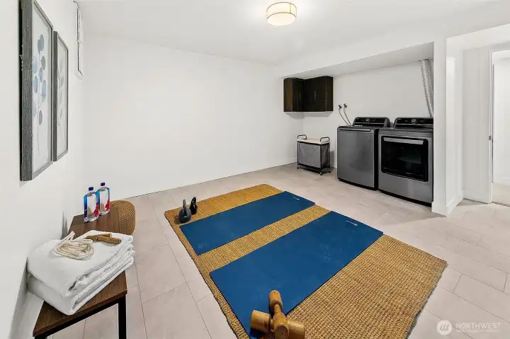Spacious laundry and flex space on the lower level