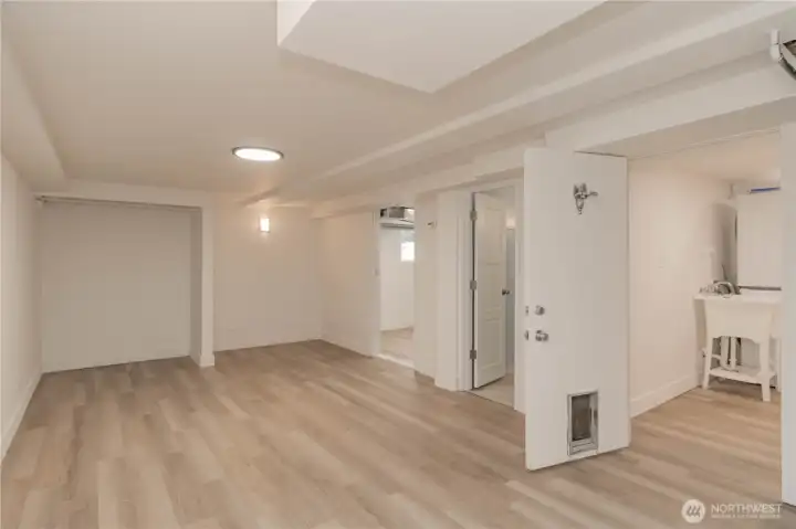 Flex space with door to laundry on right