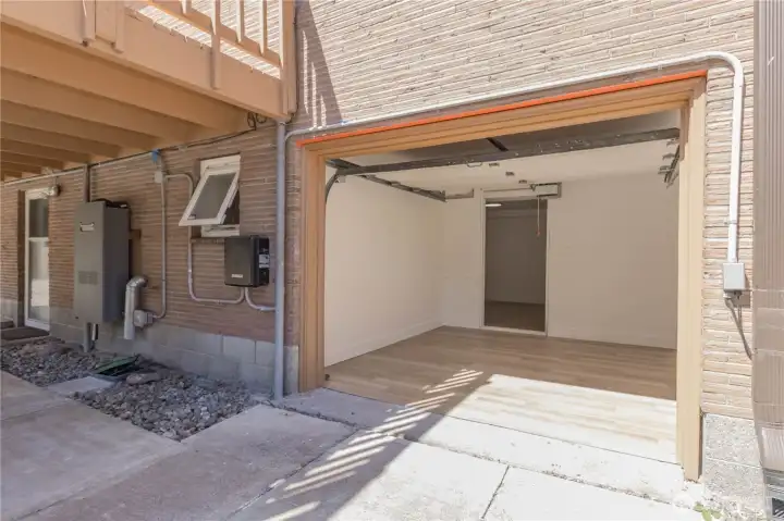 Garage/shop space open to backyard