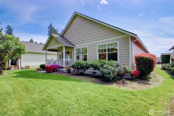 Backyard with nice yard.