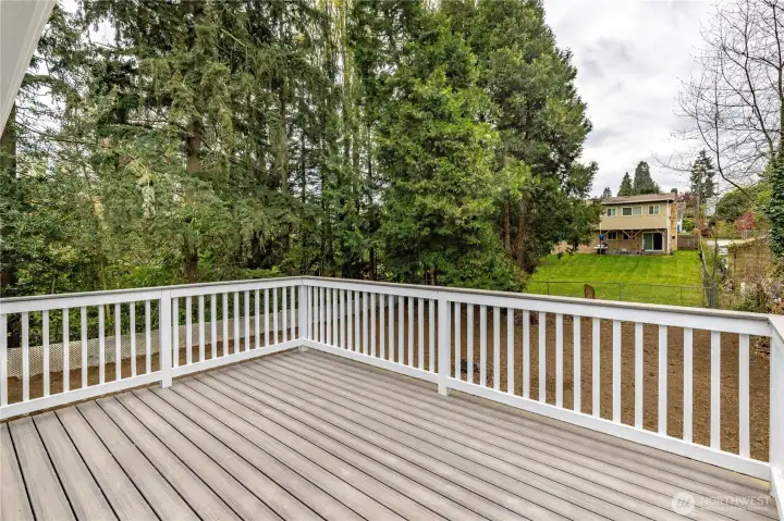 Large Trex deck off kitchen/dining area!