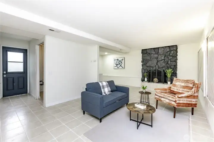 Separate entrance downstairs w/separate living & FP