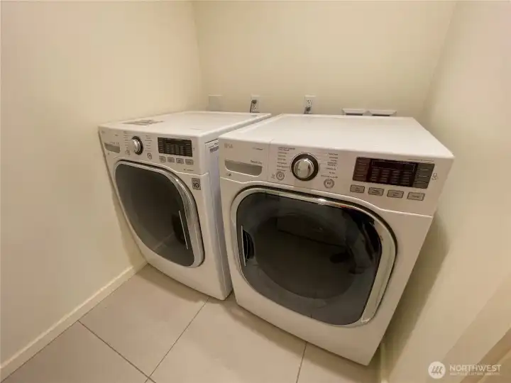 Laundry room in basement