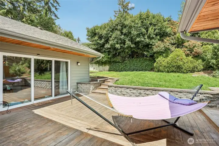Deck in backyard off 2nd family room