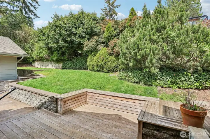 deck in backyard