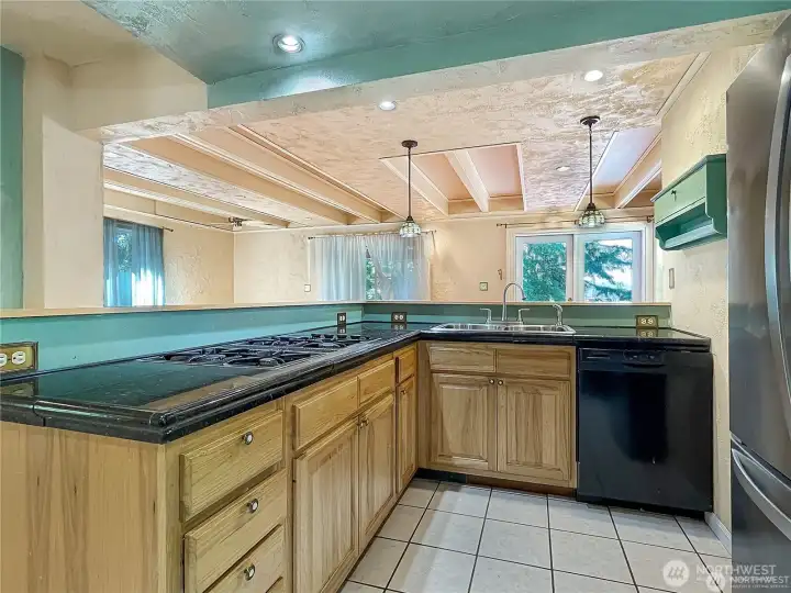 Kitchen with marble counter tops Kitchen with marble counter tops