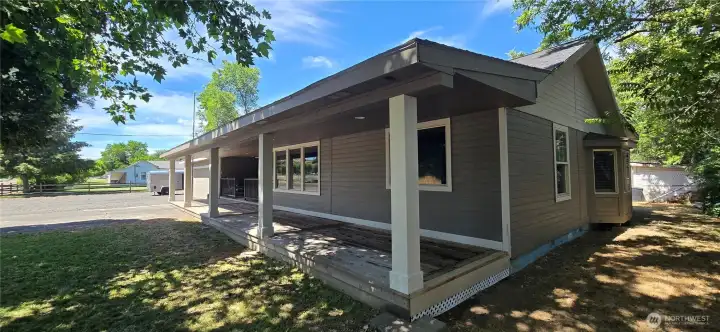 Large 48 foot front covered deck